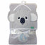 Monkey Bars Terry Character Hooded Towel - Grey Bear - Full Master Carton of 18