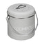 Navaris Metal Compost Caddy Bin - 3L Kitchen Compost Bucket with Lid & Charcoal Filters - Grey - Full Master Case of 4