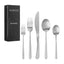 Navaris 60-Piece Silverware Set - 18/0 Stainless Steel Satin Silver Cutlery Set for 12 - Full Master Case of 4