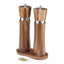 Navaris Acacia Wood Salt & Pepper Grinder Set with Tray - Adjustable Ceramic Mills, 21.3 cm (8.4") - Full Master Case of 12