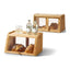 Navaris Bamboo Bread Box with Clear Front & Back Doors - Large Farmhouse Kitchen Storage, 39.5 x 26 x 23 cm - Full Master Case of 6
