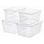 Navaris Fridge Storage Containers with Lids | Stackable Kitchen & Pantry Organizers Set of 4 | Full Master Case of 4