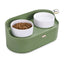 Navaris Pet Feeding Station with 2 Bowls | Elevated Dog & Cat Feeder with Food Storage | Raised Stand | Green | Full Master Case of 6