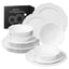 Navaris Scandi Style Porcelain Dinnerware Set - 18-Piece Dinner Set for 6, White - Full Master Case of 1