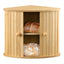 Navaris Wooden Bread Box with Sliding Doors - Farmhouse Corner Kitchen Counter Bread Storage, 30 x 30 x 31 cm - Full Master Case of 4