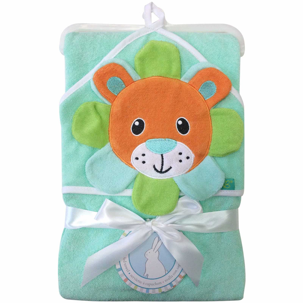 Monkey Bars Terry Character Hooded Towel - Green Lion - Full Master Carton of 18