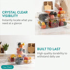 Navaris Fridge Storage Containers with Lids | Stackable Kitchen & Pantry Organizers Set of 6 | Full Master Case of 4