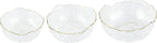 Navaris Glass Serving Bowls Set of 3 with Gold Edge | Tempered Glass Dessert Bowls | Full Master Case of 4