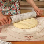 Navaris Marble Rolling Pin with Wooden Handles & Stand - White - Full Master Case of 8