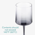 Navaris Gray Square Wine Glasses Set of 4 | 13.5oz Smoke Tinted Stemmed Glasses | Wine, Cocktail & Dessert Glassware | Full Master Case of 4