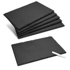 Navaris Natural Slate Serving Plates Set of 6 | 11.8 x 7.8" Rectangular Slate Platters | Includes Chalk | Full Master Case of 1