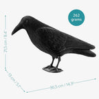Navaris Crow Statues Set of 2 | Black Crow Bird Figures for Halloween & Garden Decor | Standing or Hanging | 15 x 5 x 4.3" | Full Master Case of 6