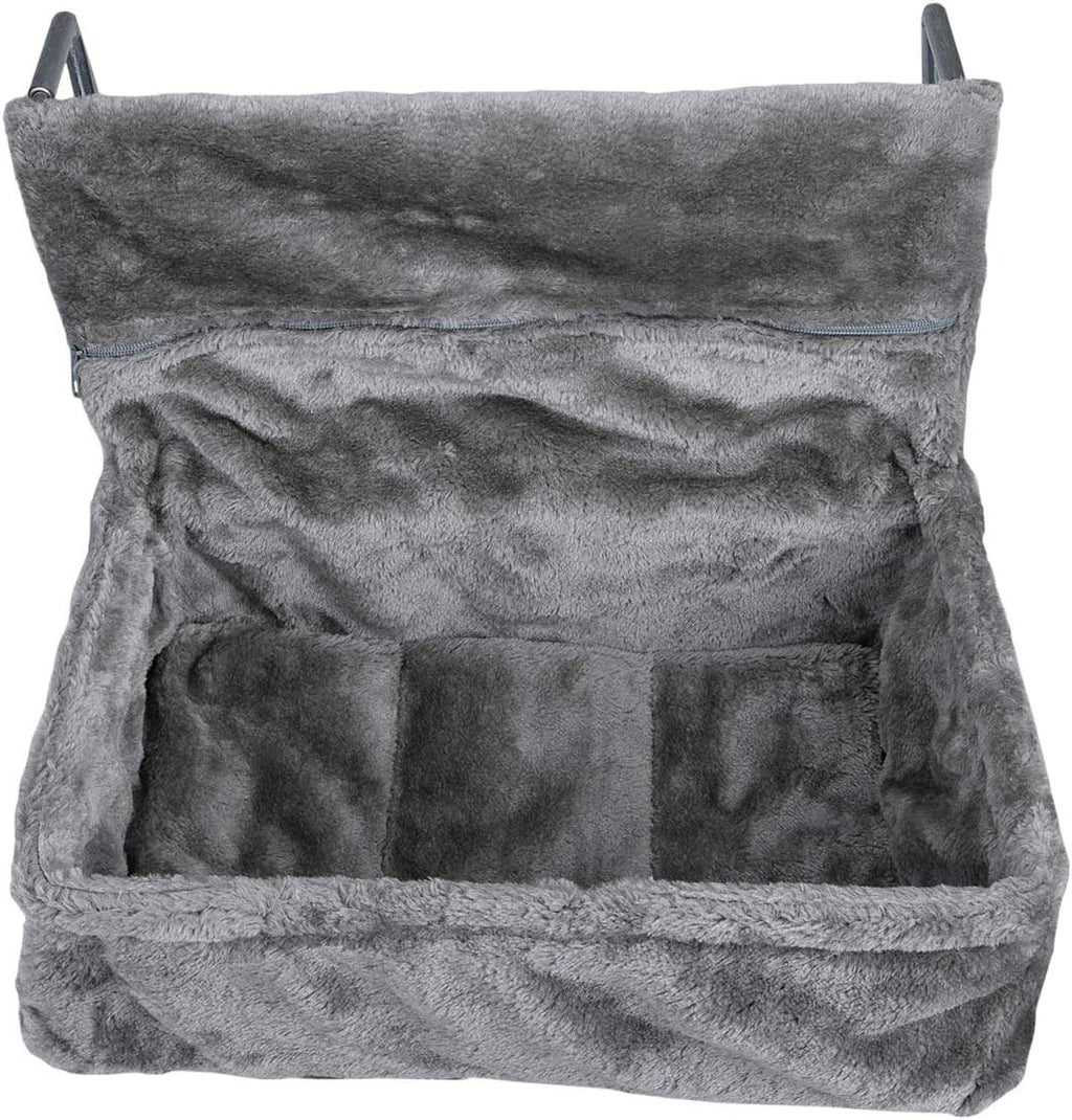 Navaris Cat Radiator Bed | Plush Hanging Hammock with Cushion & Adjustable Metal Frame | 40 x 30 x 15cm | Up to 6kg | Grey | Full Master Case of 10