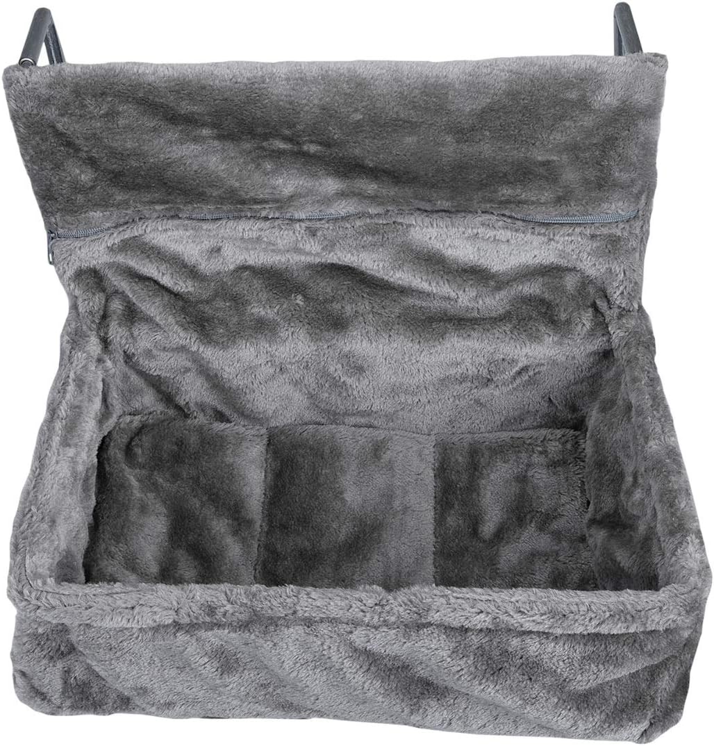 Navaris Cat Radiator Bed | Plush Hanging Hammock with Cushion & Adjustable Metal Frame | 40 x 30 x 15cm | Up to 6kg | Grey | Full Master Case of 10