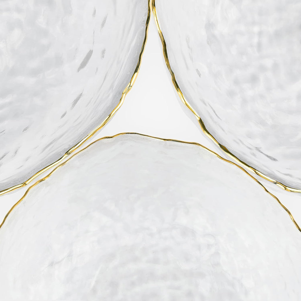 Navaris Glass Serving Bowls Set of 3 with Gold Edge | Tempered Glass Dessert Bowls | Full Master Case of 4