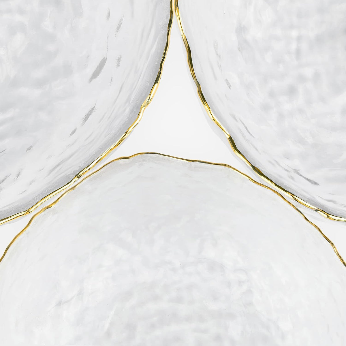 Navaris Glass Serving Bowls Set of 3 with Gold Edge | Tempered Glass Dessert Bowls | Full Master Case of 4