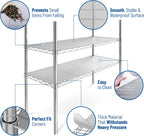 Sterling Shelf Liners Wire Rack Covers – 18 x 48 Inch Plastic Shelf Mats, Graphite, Set of 4