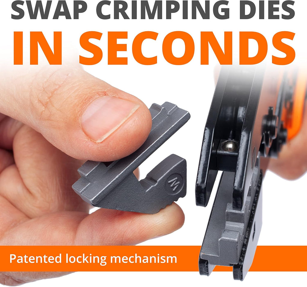 Wirefy 5-Piece Crimping Tool Set | Ratcheting Wire Crimper for Heat Shrink, Nylon & Non-Insulated Connectors | Ferrule Terminals | Full Master Case of 10