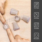 Aneaseit 1-1/8 Inch Chair Leg Floor Protectors – 16-Piece Clear Silicone Chair Leg Caps with Felt Bottom