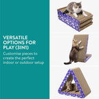 Navaris 3-in-1 Cat Scratcher | Triangle Cardboard Cat Scratching House & Bed | 44.5cm | Full Master Case of 6