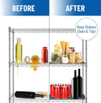 Sterling Shelf Liners Wire Rack Covers – 18 x 48 Inch Plastic Shelf Mats, Graphite, Set of 4
