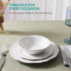 Navaris Scandi Style Porcelain Dinnerware Set - 18-Piece Dinner Set for 6, White - Full Master Case of 1
