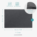Navaris Natural Slate Serving Plates Set of 4 | 11.8 x 7.8" Rectangular Slate Platters | Includes Chalk | Full Master Case of 1