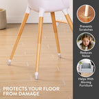 Aneaseit 1-1/8 Inch Chair Leg Floor Protectors – 16-Piece Clear Silicone Chair Leg Caps with Felt Bottom