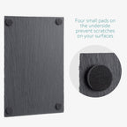 Navaris Natural Slate Serving Plates Set of 4 | 11.8 x 7.8" Rectangular Slate Platters | Includes Chalk | Full Master Case of 1