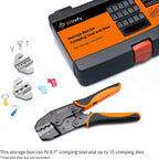 Wirefy Crimping Tool Storage Container | Organizer for 8.7" Crimping Tool & Quick Change Dies | 15-Slot Die Storage Case | Full Master Case of 20