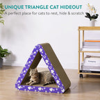 Navaris 3-in-1 Cat Scratcher | Triangle Cardboard Cat Scratching House & Bed | 44.5cm | Full Master Case of 6
