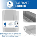 Sterling Shelf Liners Wire Rack Covers – 18 x 48 Inch Plastic Shelf Mats, Graphite, Set of 4