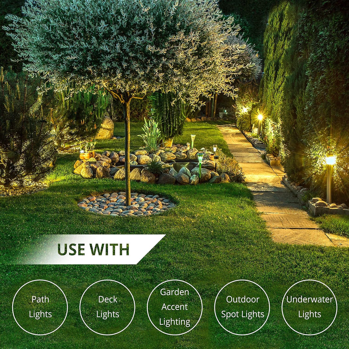 Wirefy 12/2 Low Voltage Landscape Lighting Wire | 12-Gauge 2-Conductor Copper Wire | 100 Feet | Outdoor Lighting Cable | Full Master Case of 6