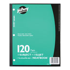 Hilroy 1-Subject Neatbook - 120 Pages, 8" x 10.5", Assorted Colors - Full Master Case of 6