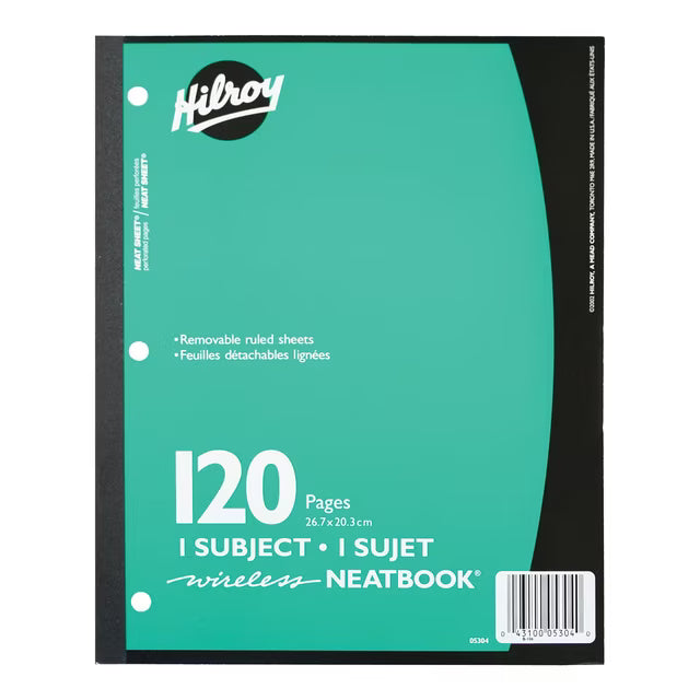 Hilroy 1-Subject Neatbook - 120 Pages, 8" x 10.5", Assorted Colors - Full Master Case of 6 Main Image