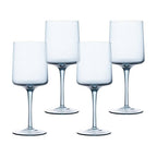 Navaris Blue Square Wine Glasses Set of 4 | 13.5oz Colored Stemmed Glassware | Wine, Cocktails, Beer & Dessert | Full Master Case of 4