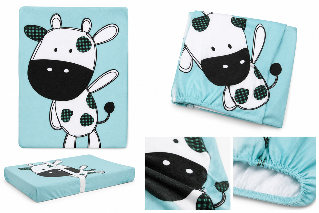 Piccolo Bambino Jersey Contour Changing Pad Cover - Cow | Full Master Carton of 24
