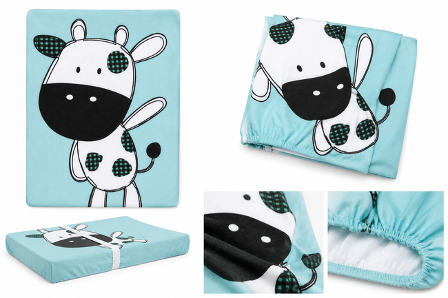 Piccolo Bambino Jersey Contour Changing Pad Cover - Cow | Full Master Carton of 24 Main Image