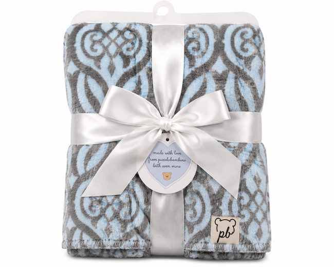 Piccolo Bambino Super Soft Stroller Baby Blanket - Blue | Full Master Carton of 24 Hover Image