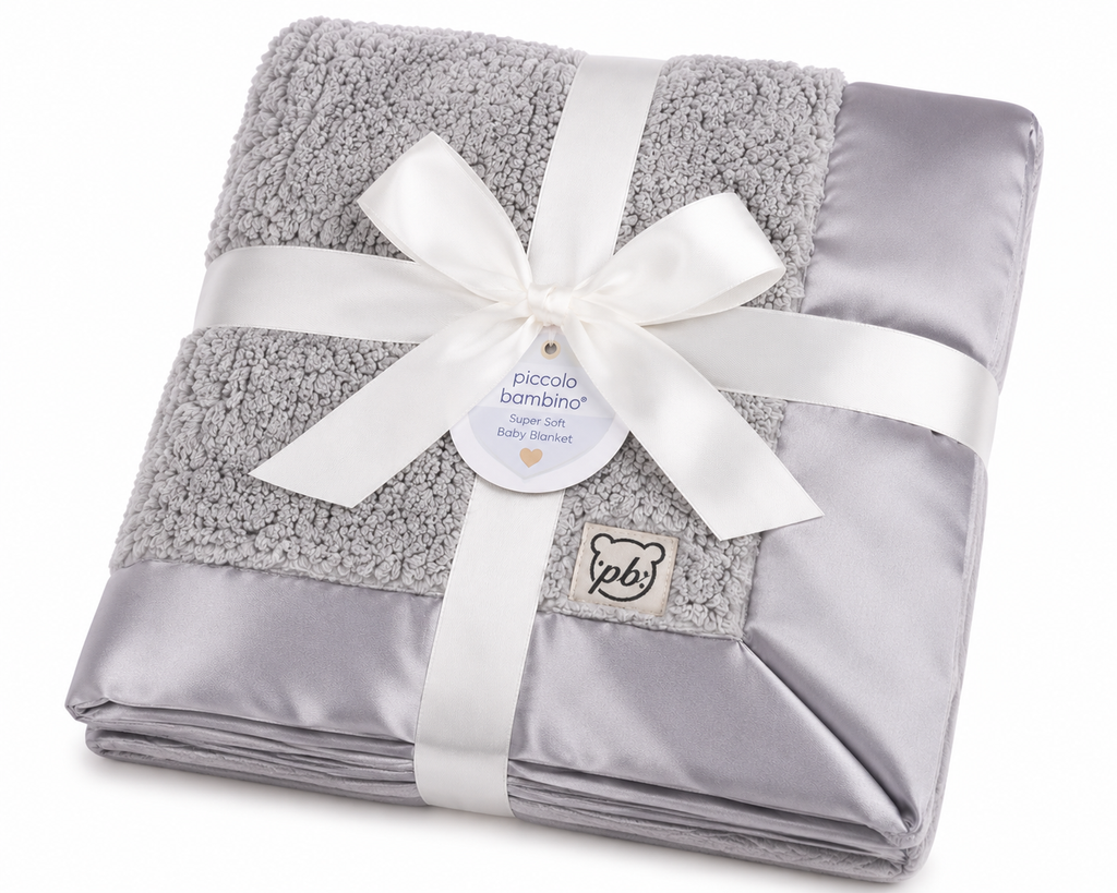 Piccolo Bambino Super Soft Stroller Baby Blanket - Grey | Full Master Carton of 12