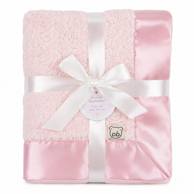 Piccolo Bambino Super Soft Stroller Baby Blanket - Pink | Full Master Carton of 12 Hover Image