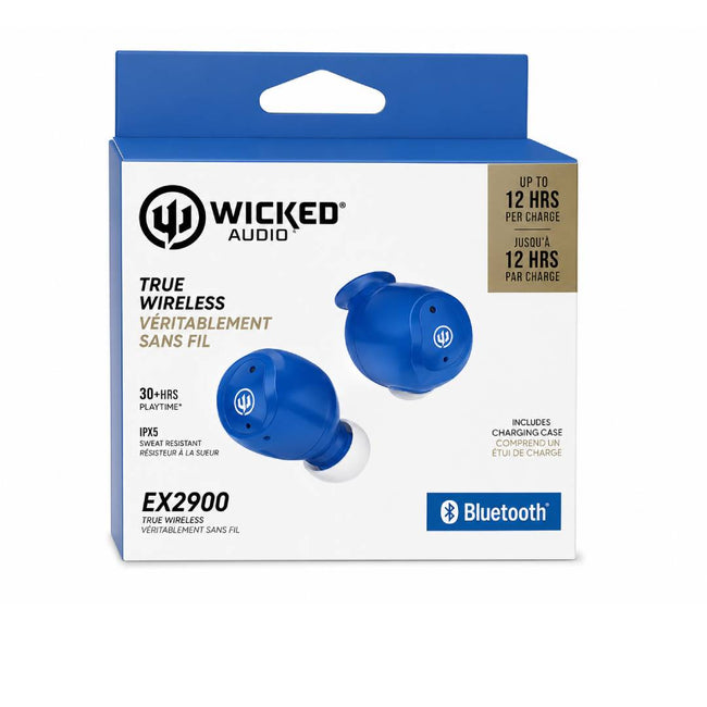 Wicked Audio EX2900 TWS Truly Wireless In-Ear Headphones with Mic & Button Control - Blue - Full Master Case of 48 Main Image