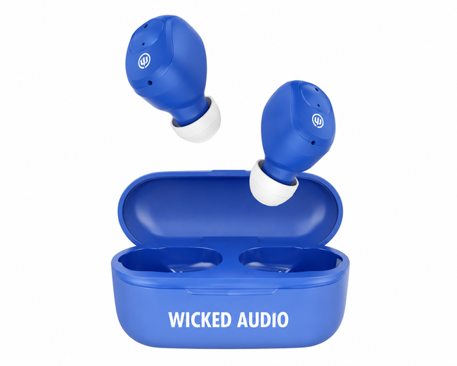 Wicked Audio EX2900 TWS Truly Wireless In-Ear Headphones with Mic & Button Control - Blue - Full Master Case of 48 Hover Image