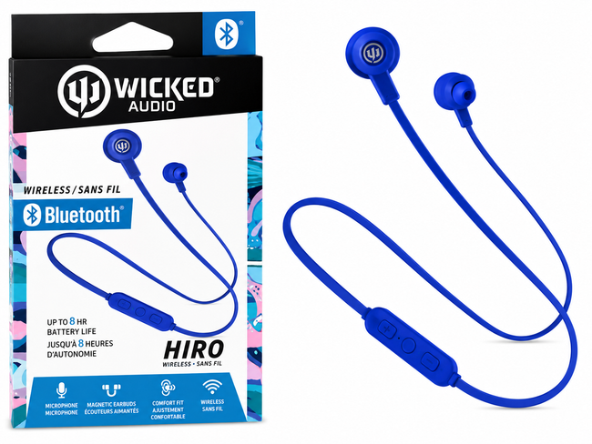 Wicked Audio Hiro Wireless Bluetooth Earbuds with Microphone - Blue - Full Master Case of 60 Main Image